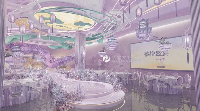 紫色浪漫！婚禮堂設計作品合集