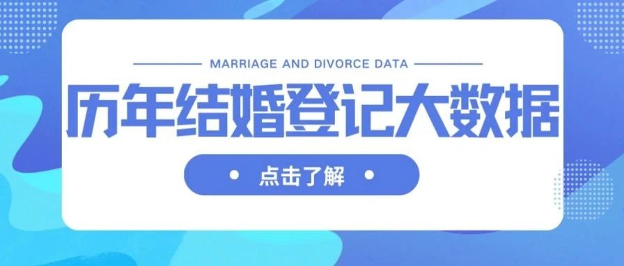 中國歷年結婚、離婚登記大數據！