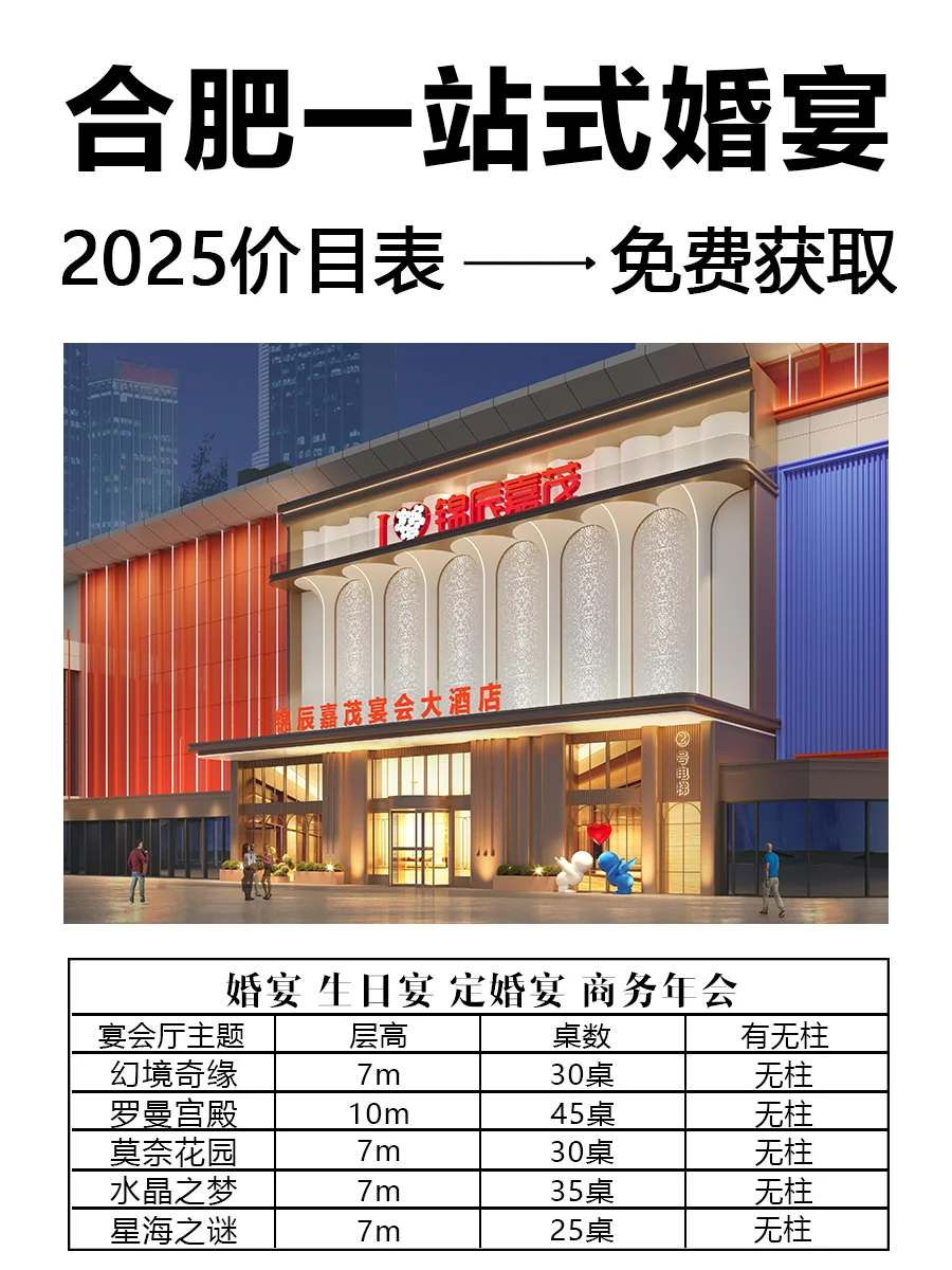 8500平5個(gè)廳！合肥綜合性宴會(huì )酒店【錦辰嘉茂】